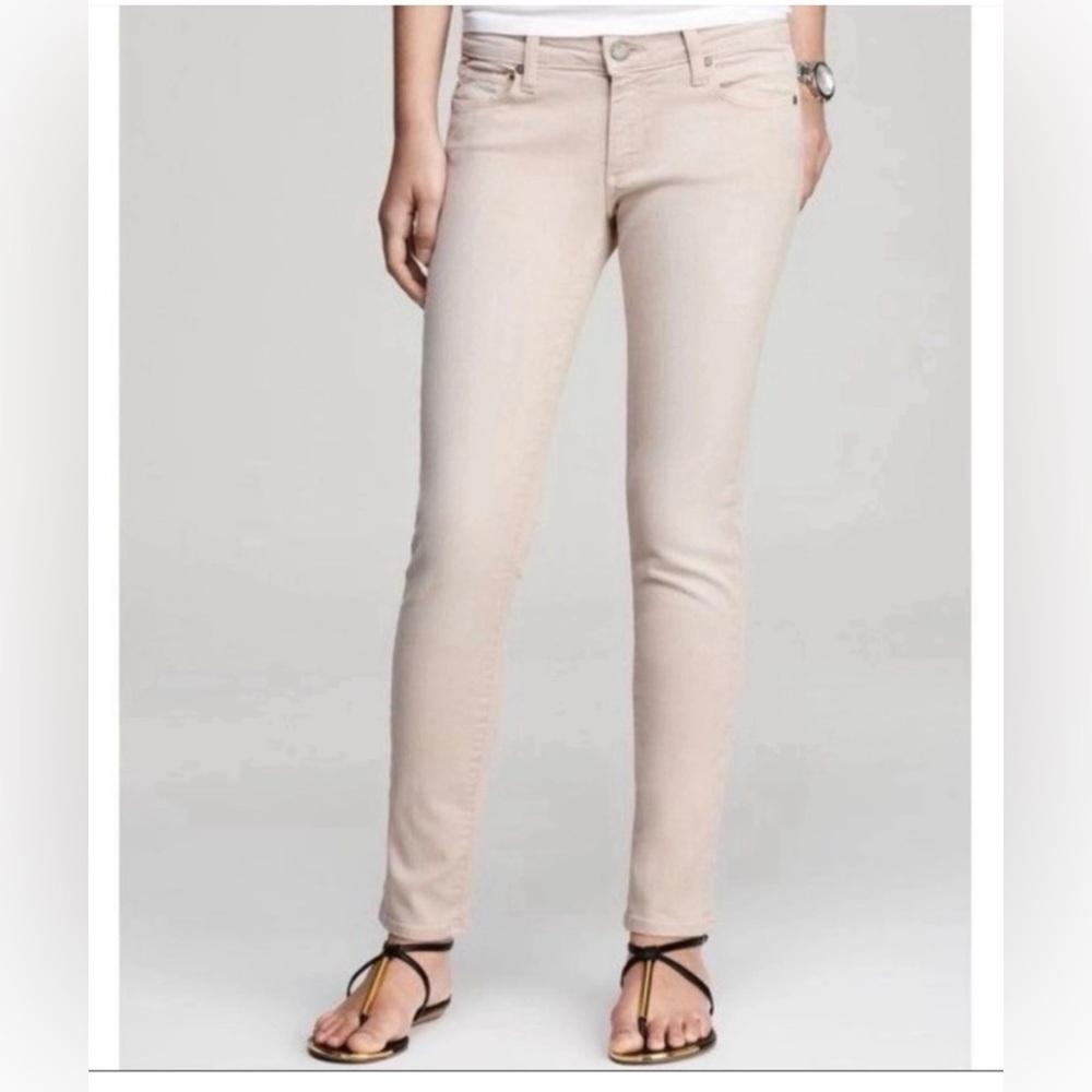 PAIGE Jeans Made In USA Women Sz 26 Skyline Ankle Peg Stretch Beige